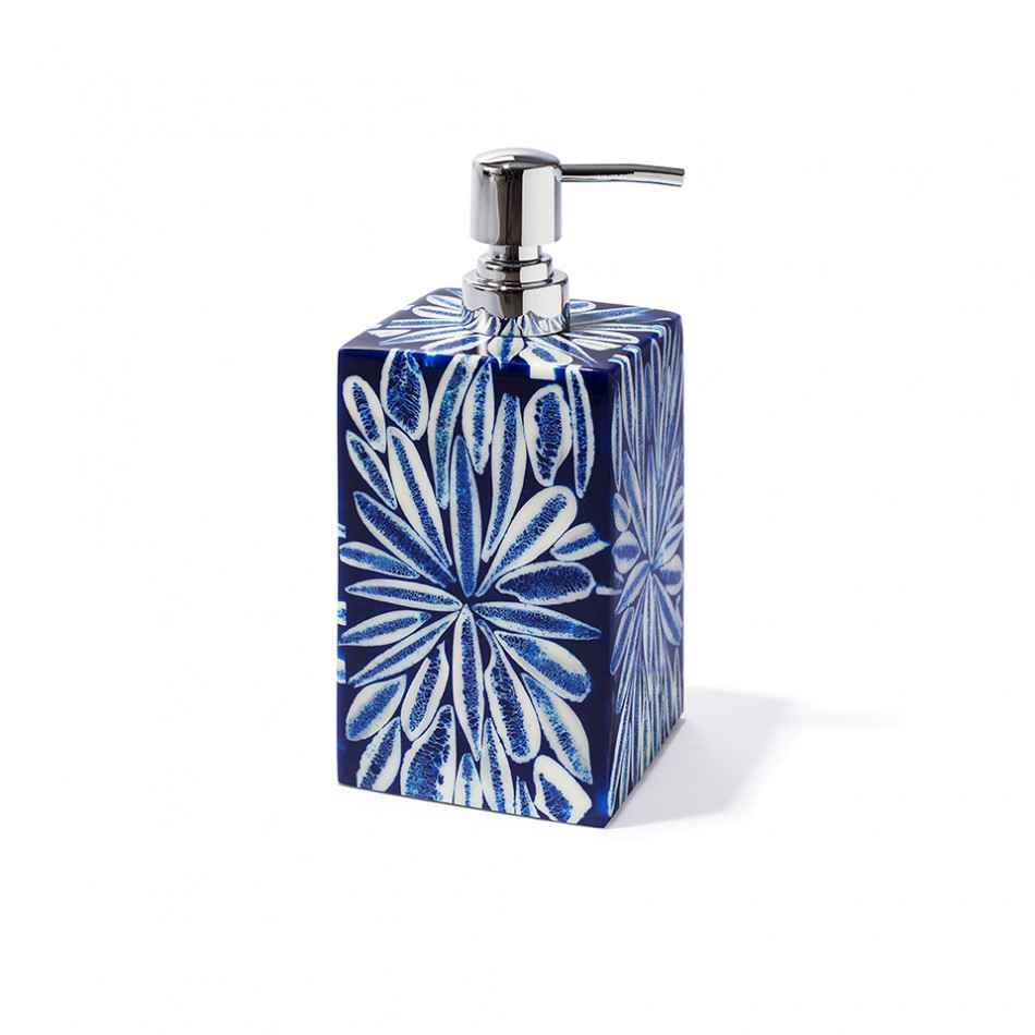 Blue Almendro Soap Dispenser 2.8" x 2.8" x 7.5"