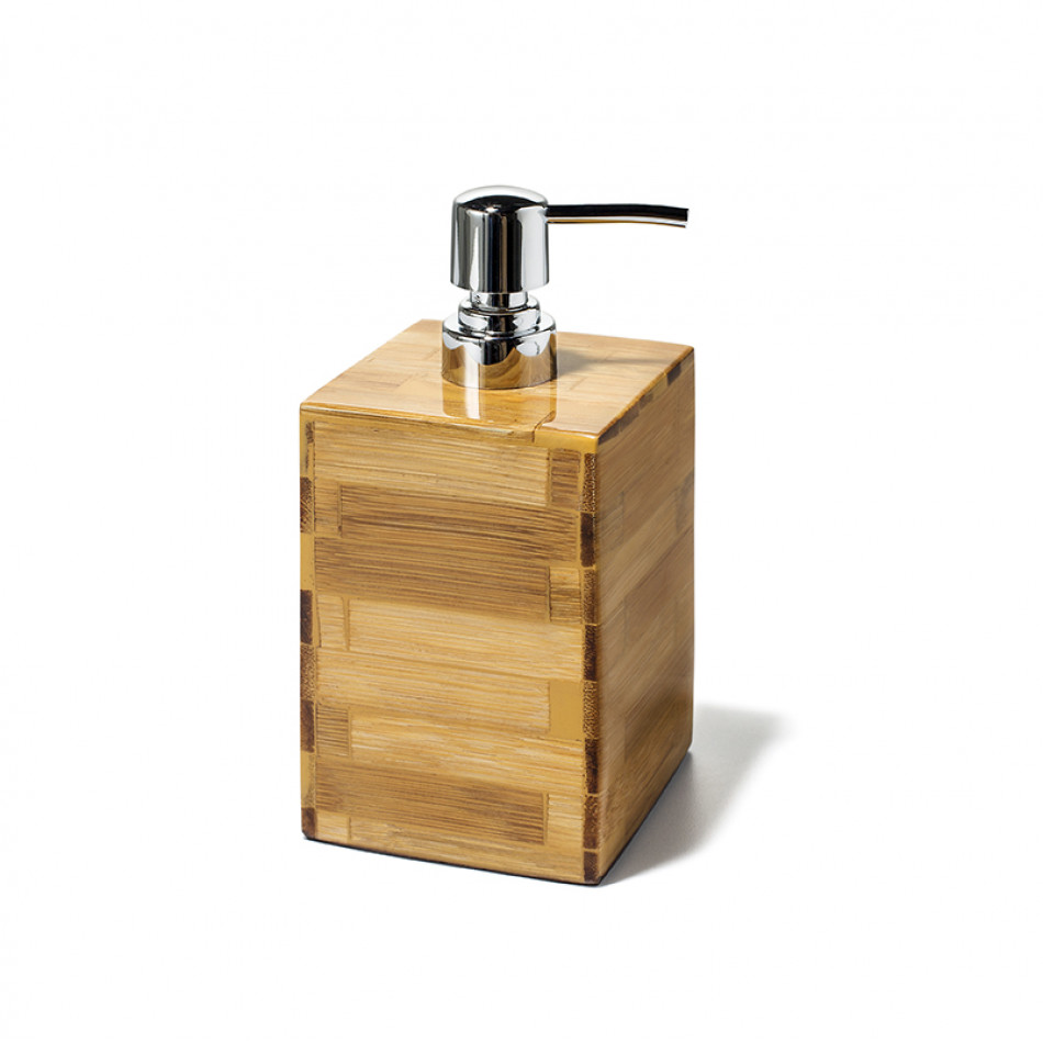 Bamboo Veneer Soap Dispenser 2.8" x 2.8" x 7.5"