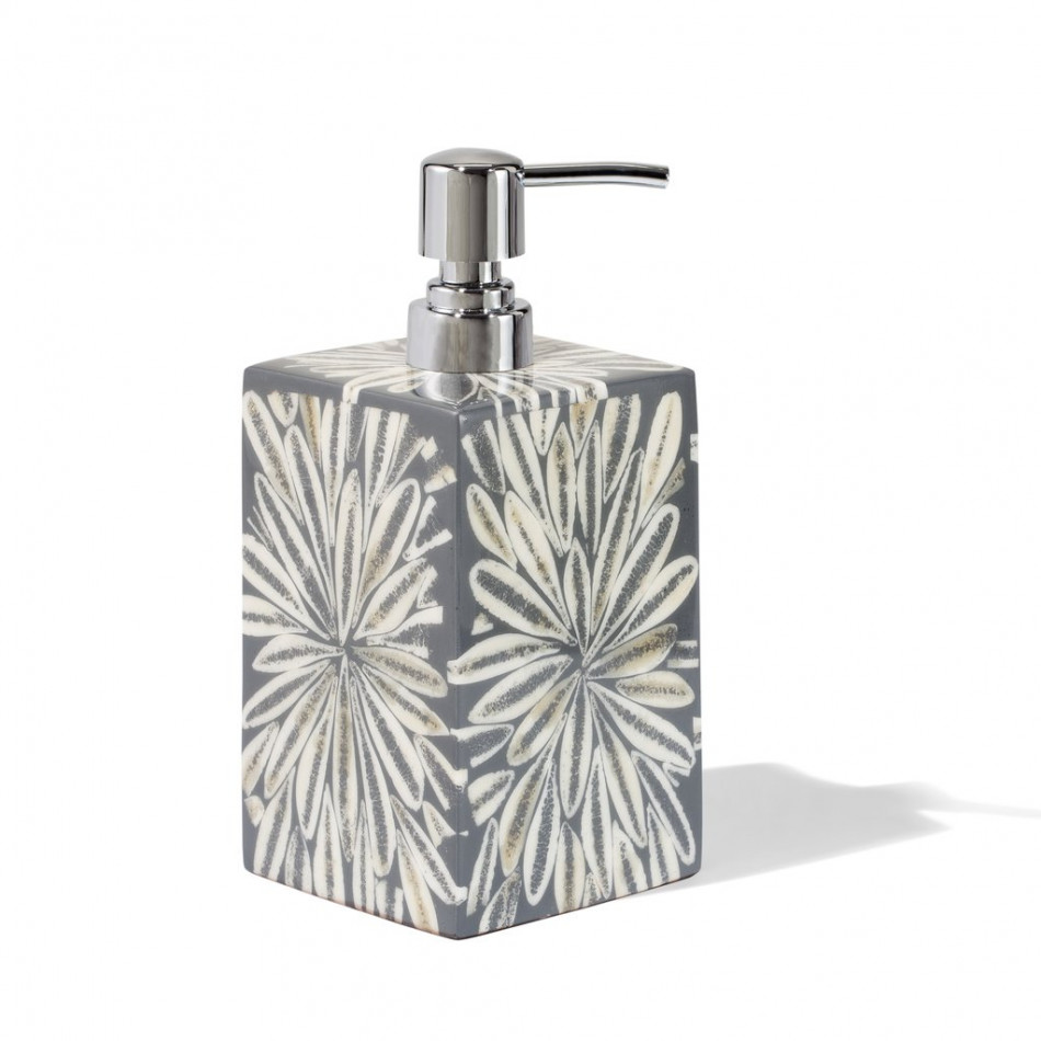 Gray Almendro Soap Dispenser 2.8" x 2.8" x 7.5"