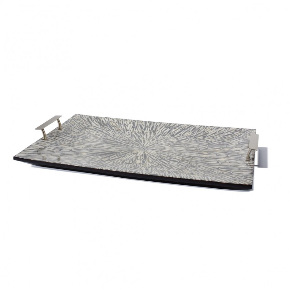 Gray Almendro Serving Tray 20.5'' X 14.2'' X 3.3''
