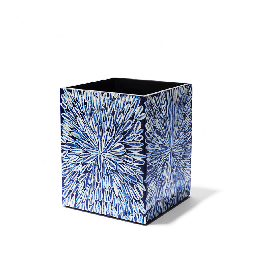 Blue Almendro Wastebasket 8.7" x 8.7" x 11"