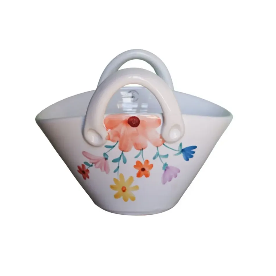 Florence White Multi Small Flower Bag
