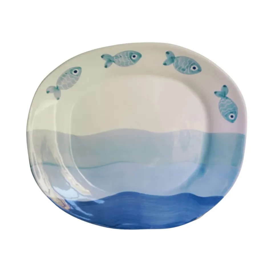 Capri Turquoise Oval Platter
