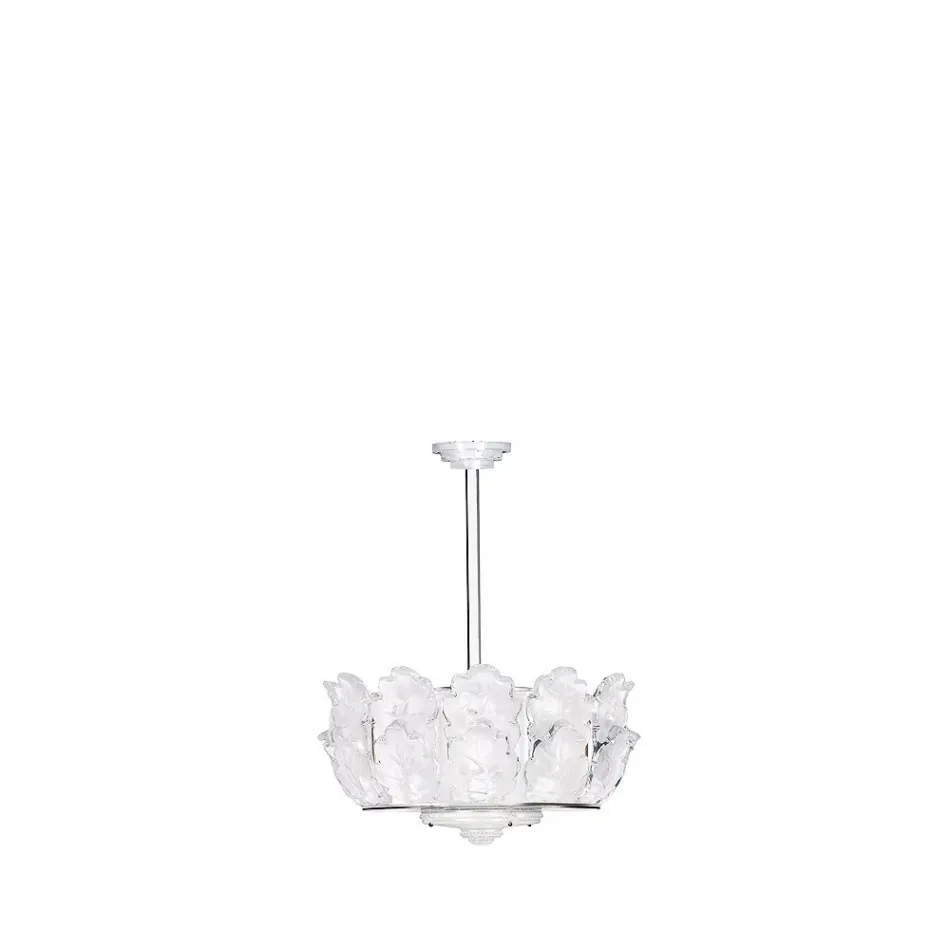 Chêne Chandelier, Clear Crystal, Chrome Finish