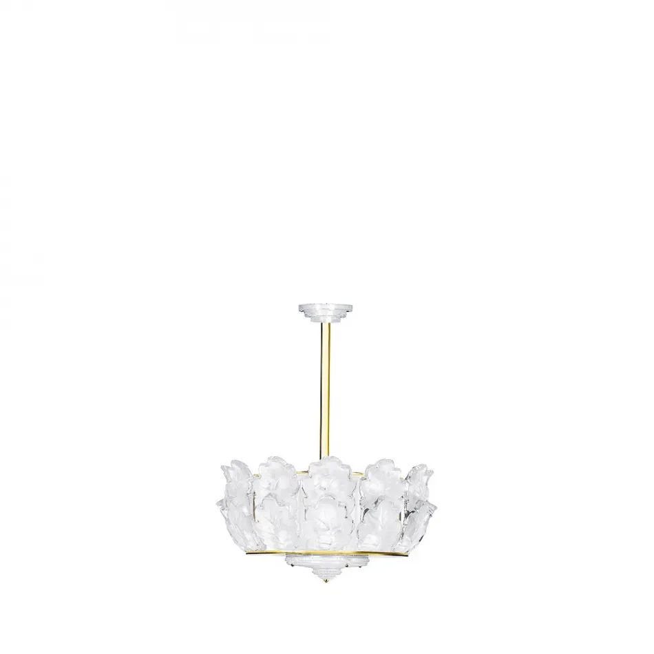 Chêne Chandelier, Clear Crystal, Gilded Finish