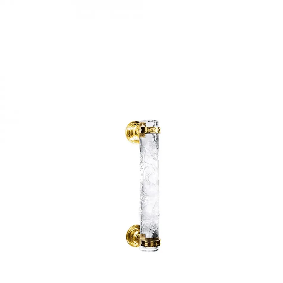 Faunes Door Handle Clear Crystal, Gilded Finish