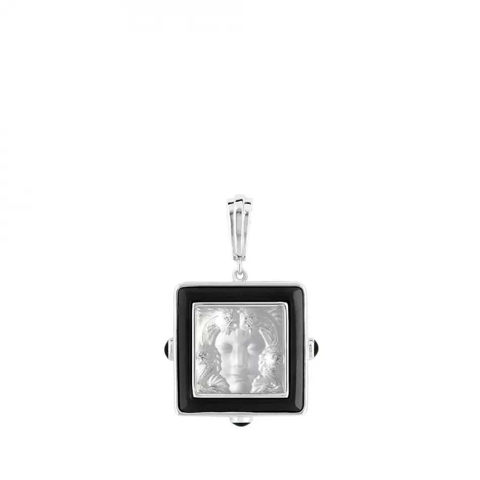 Arethuse Pendant Clear Crystal, Black Lacquer, Silver