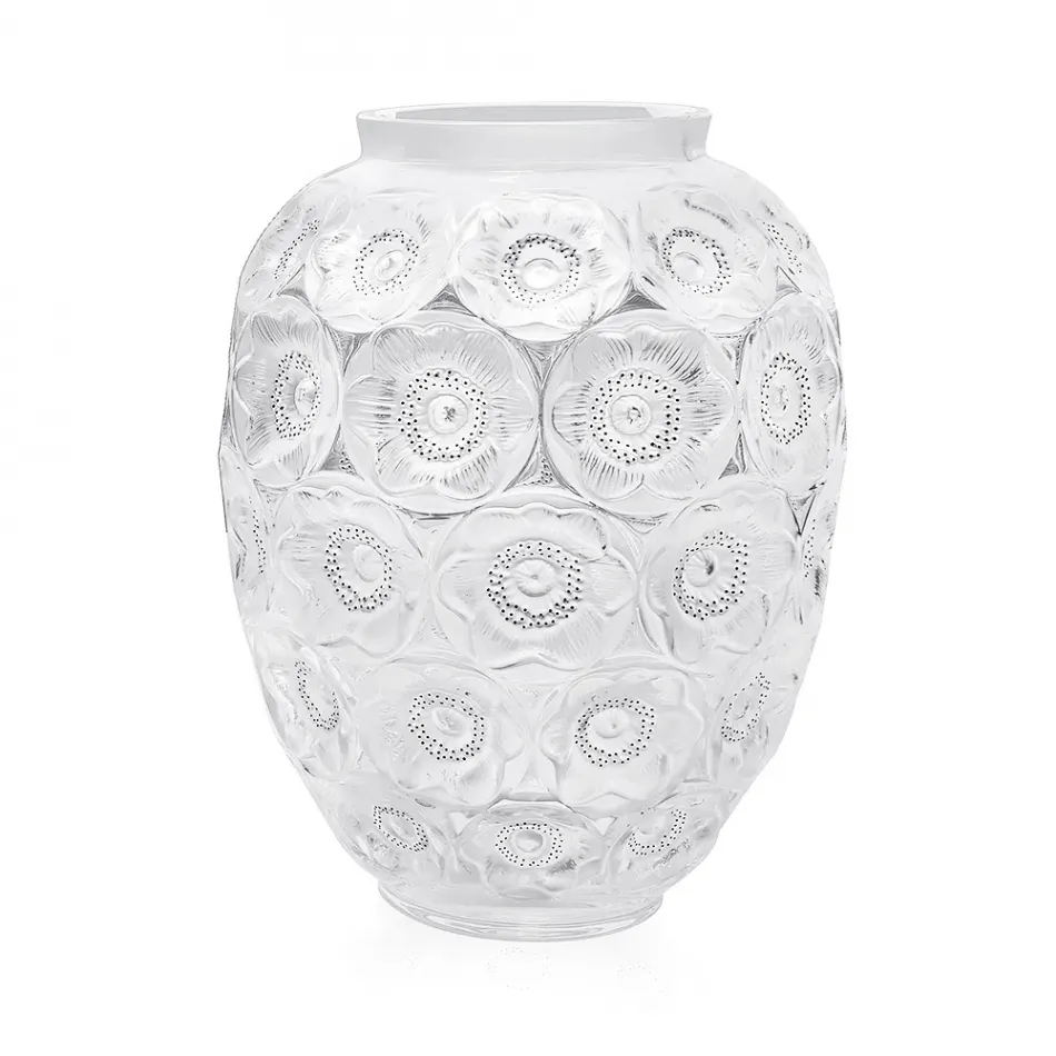 Anemones Grand Vase Clear Crystal and Black Enamel (Numbered Edition)