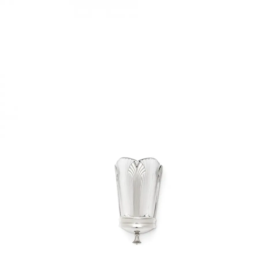 Ginkgo Small Wall Sconce, Clear Crystal, Shiny And Brushed Nickel Finish