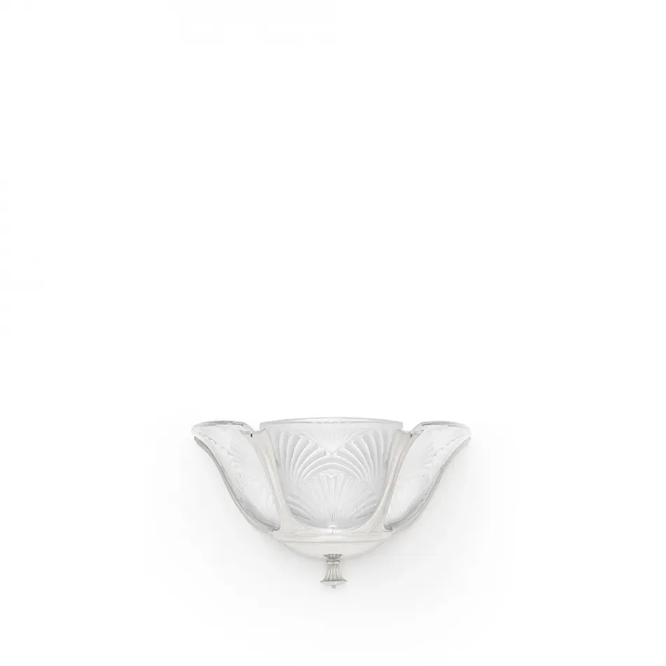 Ginkgo Medium Wall Sconce, Clear Crystal, Shiny And Brushed Nickel Finish