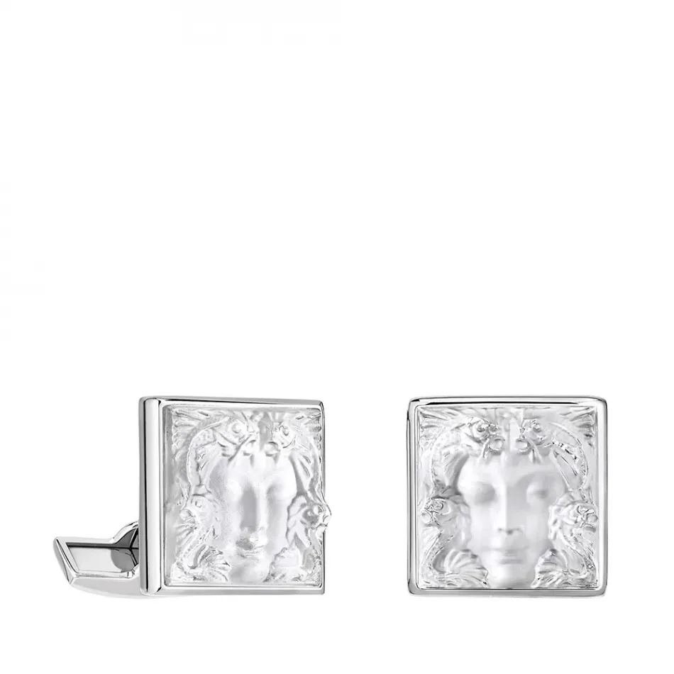 Arethuse Cufflinks Clear Crystal, Palladium Finishing