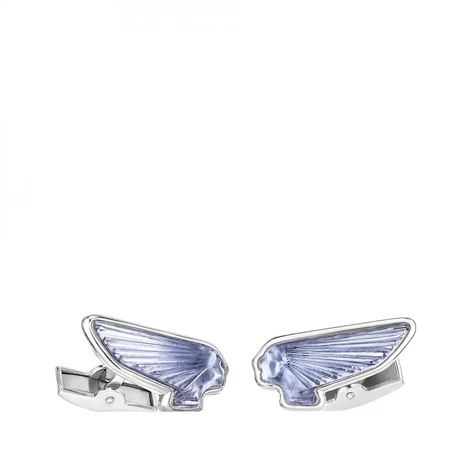 Victoire Mascottes Cufflinks Sapphire Blue Crystal, Palladium Finishing