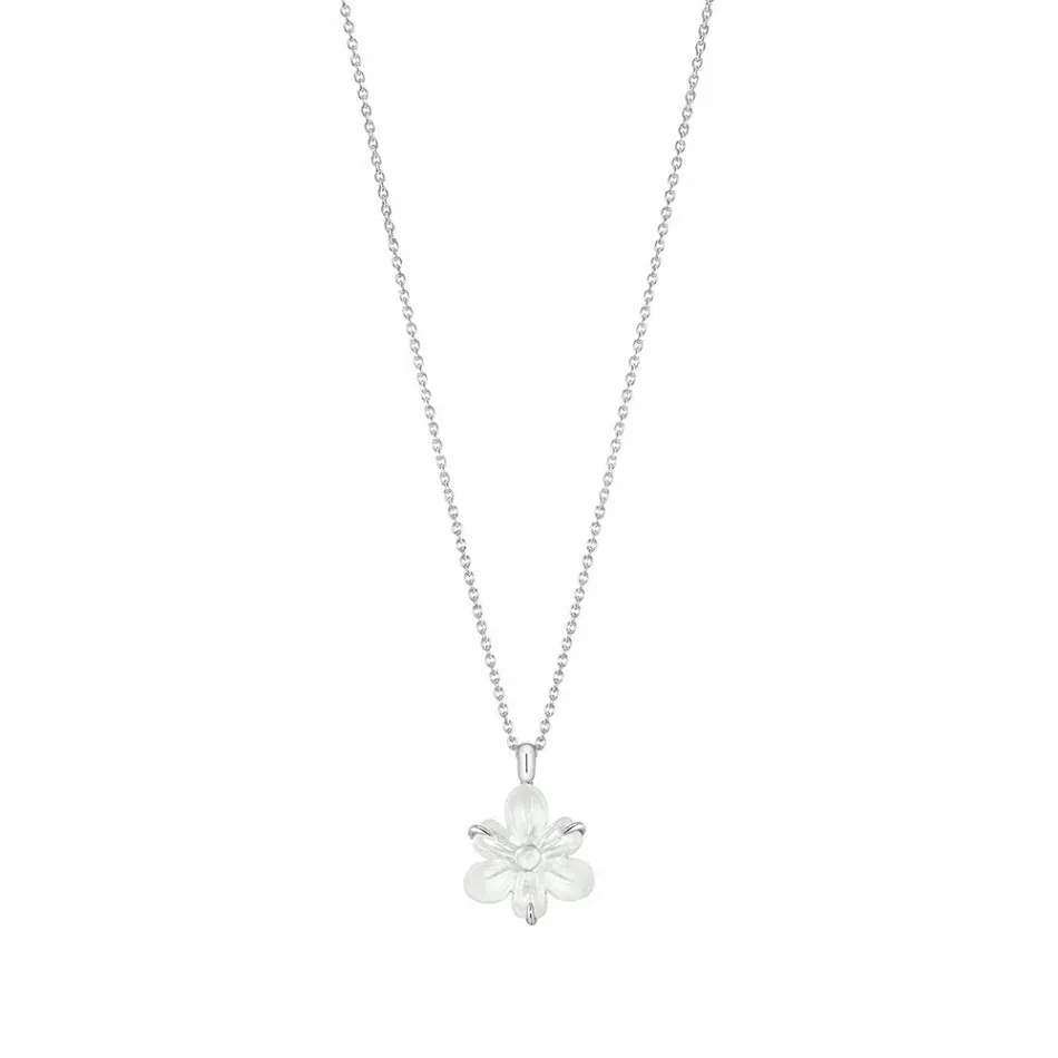 Fleur De Neige Pendant Clear Crystal, Silver, Small