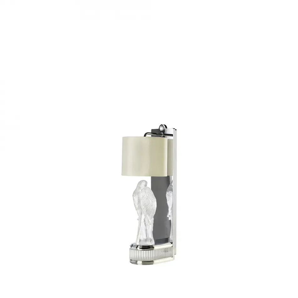 2 Perruches Wall Sconce By Pierre-Yves Rochon, Clear Crystal, Bright Nickel