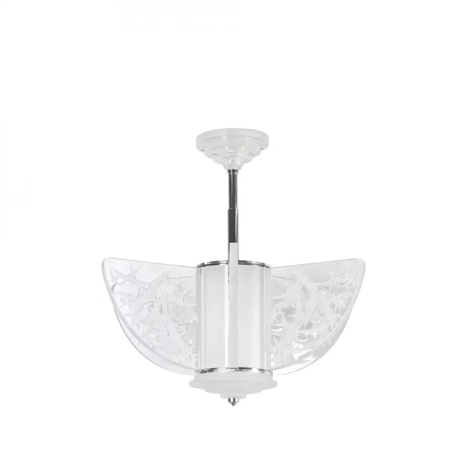 Hirondelles Chandelier, Clear Crystal, Chrome Finish, Small Size