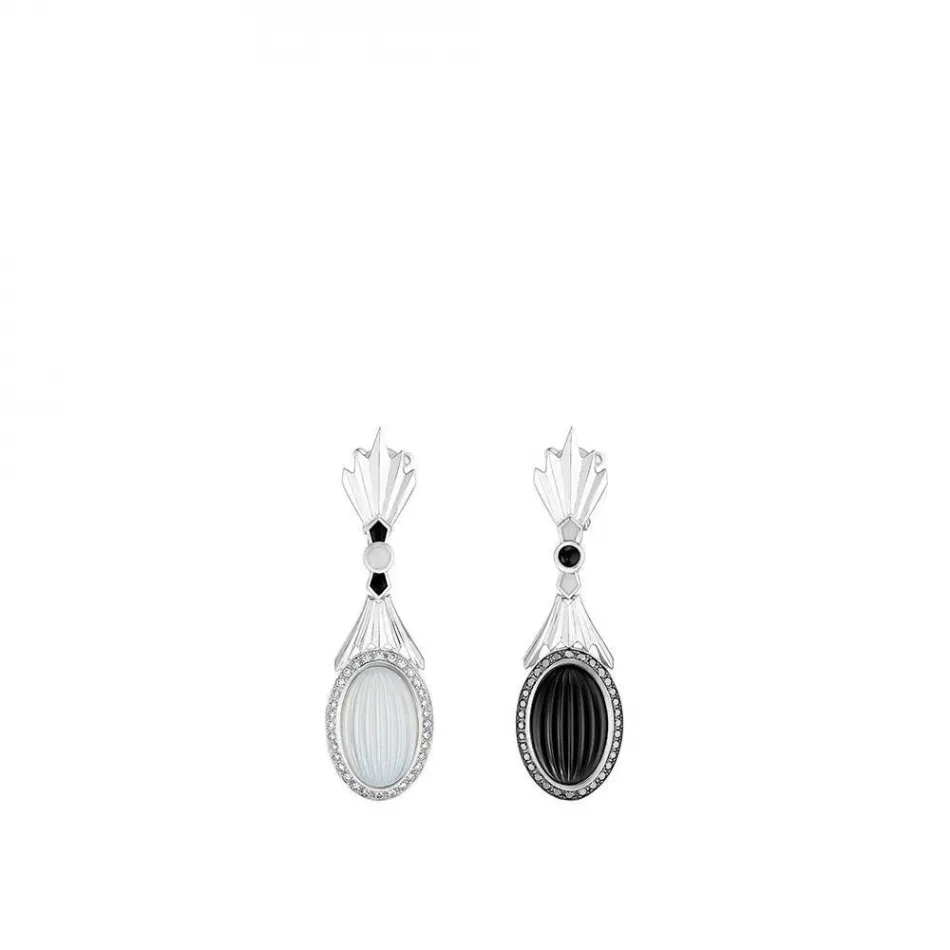 La Flûte Enchantée Earrings, White Gold, Crystal, Diamonds, Pearls, Agate Onyx (Special Order)