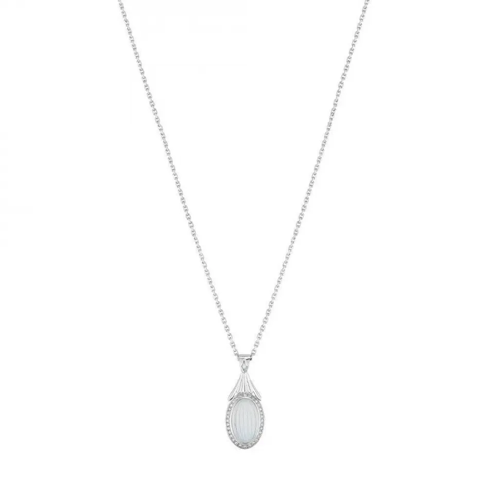 La Flûte Enchantée Reversible Pendant, White Gold, Crystal, Diamonds, Agate, Onyx (Special Order)