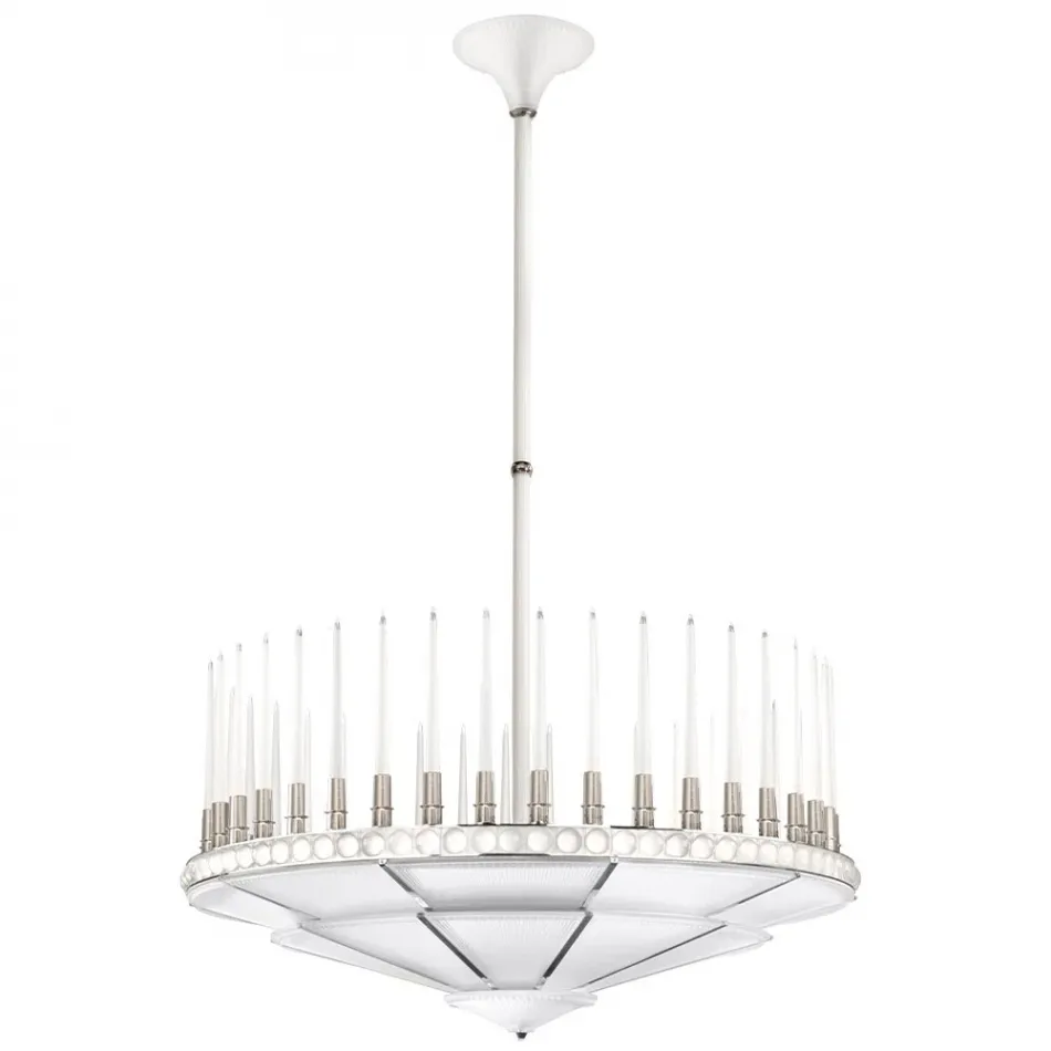 Perles Chandelier, Clear Crystal, Nickel Finish, 1 Tier - Diam 1340 Mm