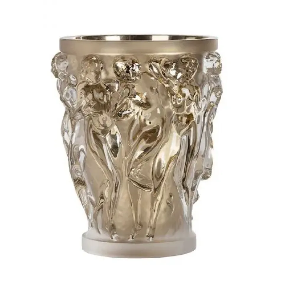 Bacchantes Grand Vase - Clear Crystal With Moon-Gold Leaves