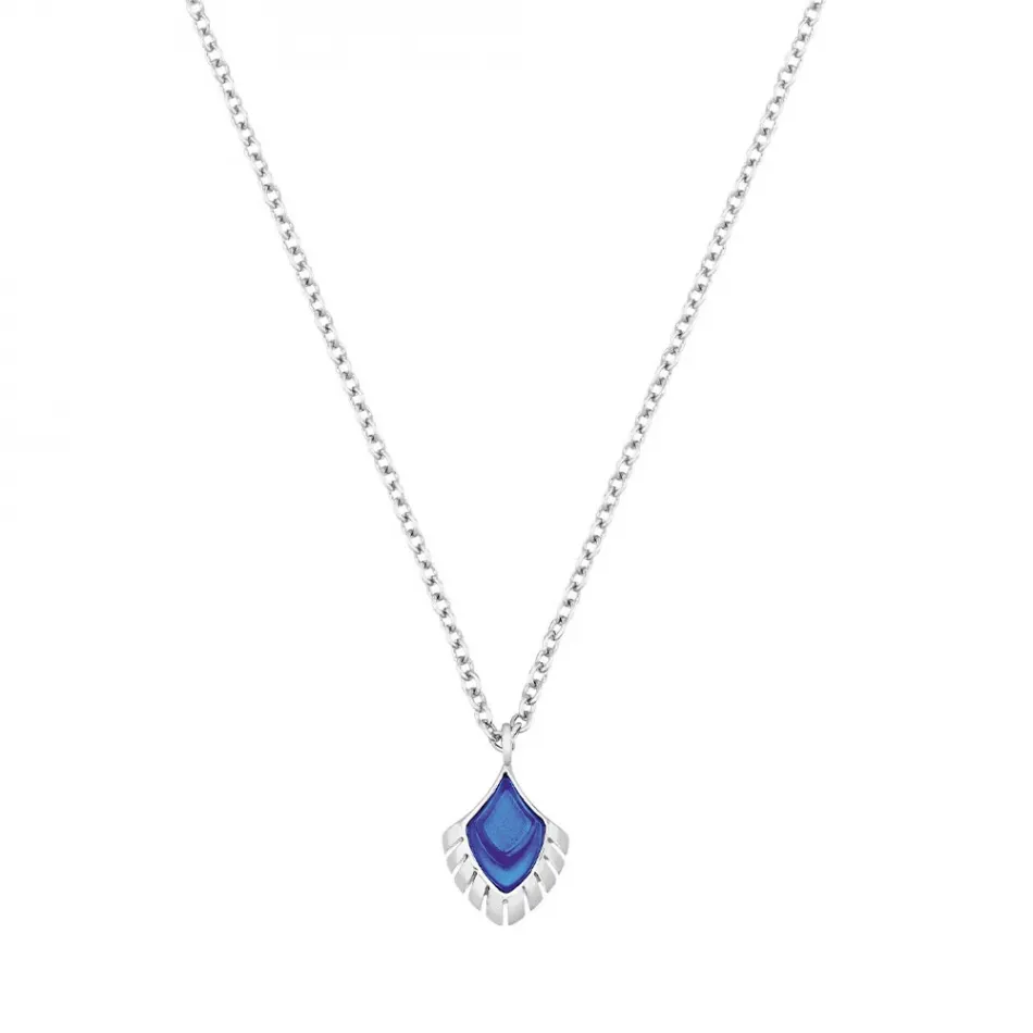 Paon Pendant Blue Crystal, Silver