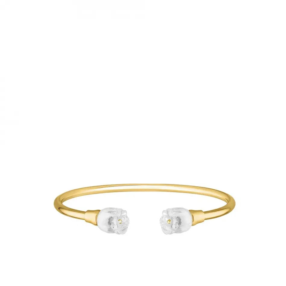 Muguet Flexible Bangle Clear Crystal, 18K Yellow Gold-Plated, Small