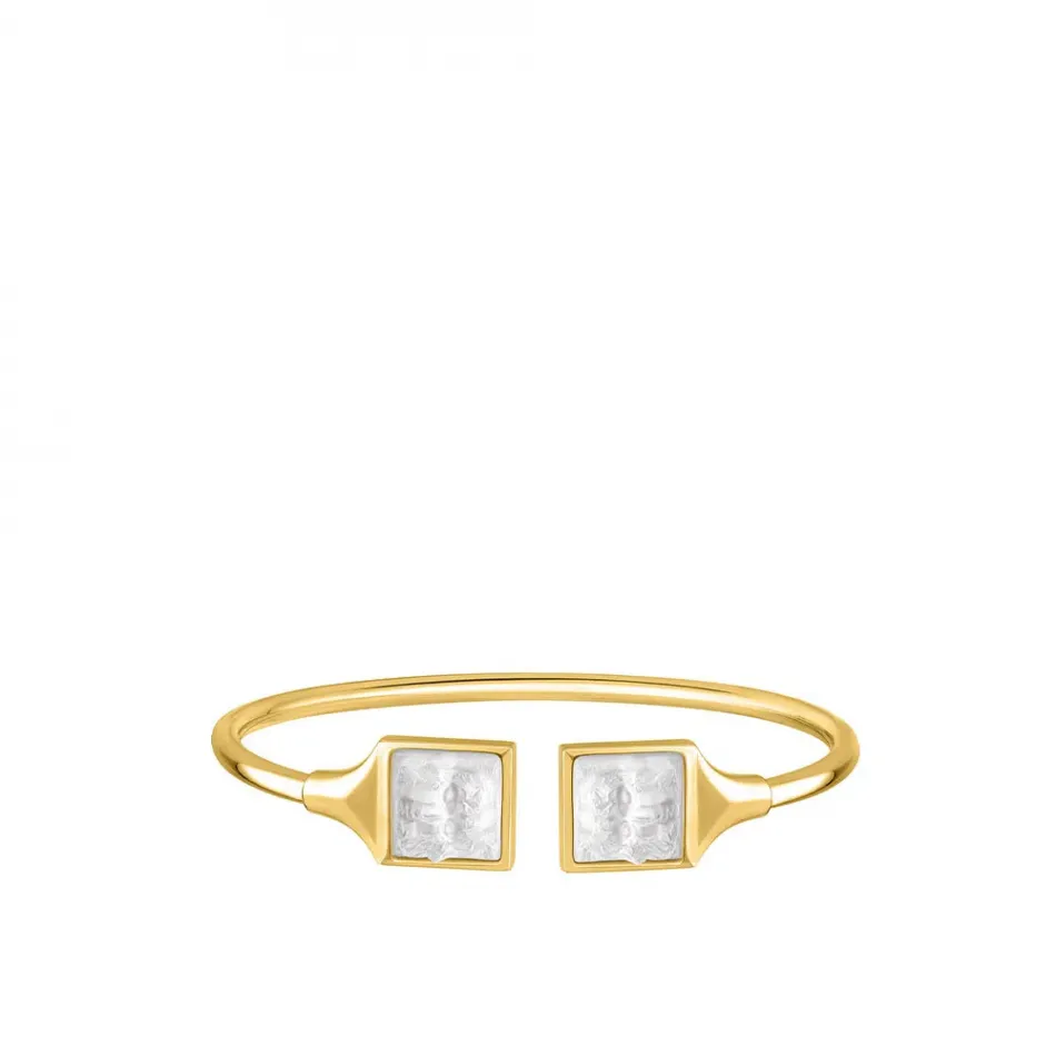 Arethuse Flexible Bangle Clear Crystal, 18K Yellow Gold-Plated, Small