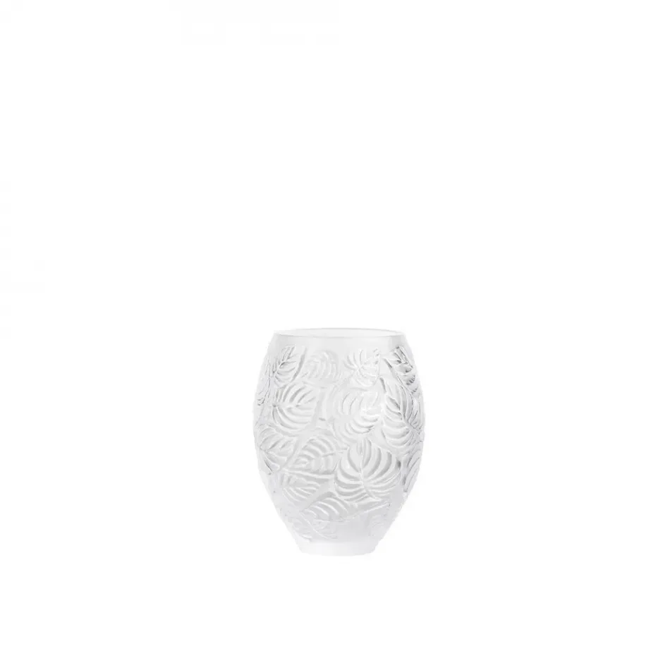 Feuilles Vase, Clear Crystal