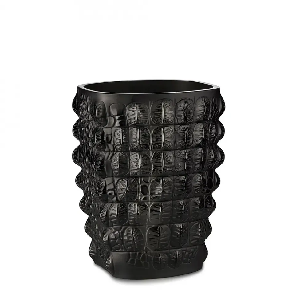 Croco Vase, Black Crystal