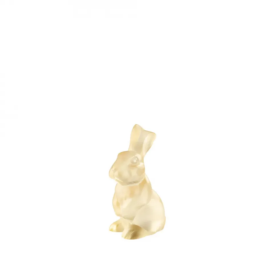 Toulouse Rabbit Sculpture, Gold Luster Crystal