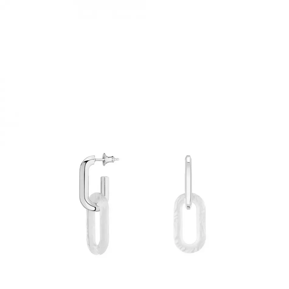 Empreinte Animale Earrings, Clear Crystal, Silver, Small