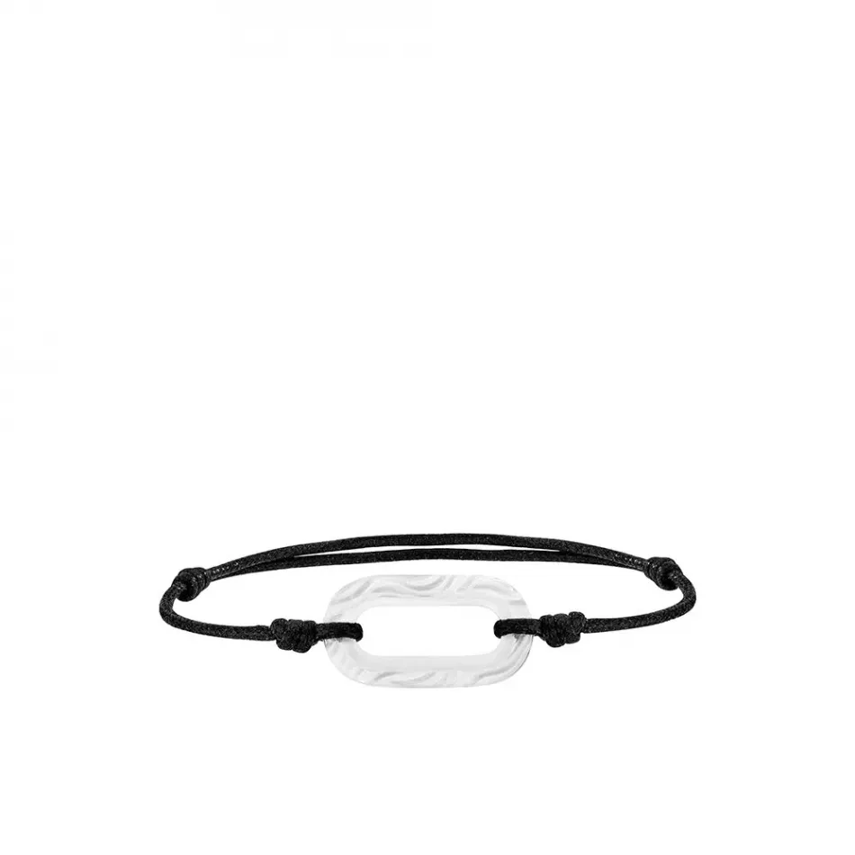 Empreinte Animale Cord Bracelet, Clear Crystal On Black Cord, Small