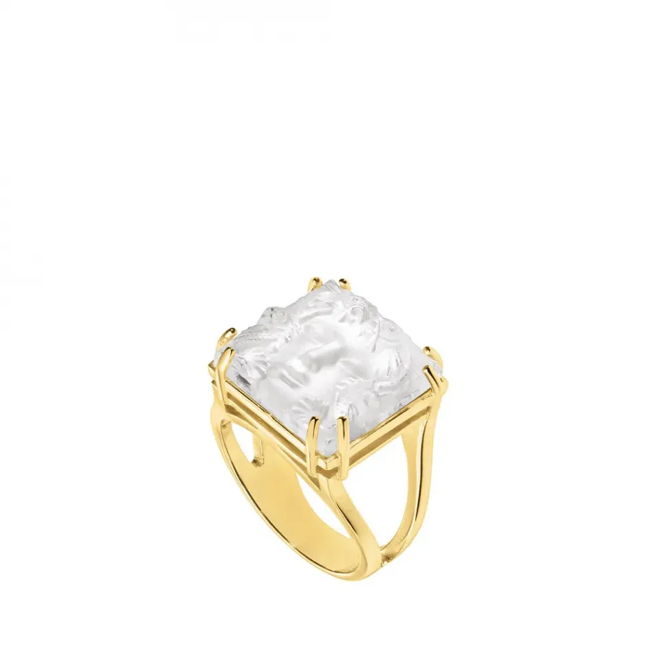 Arethuse Ring, Clear Crystal, Vermeil 59 (US 8.75) (Special Order)