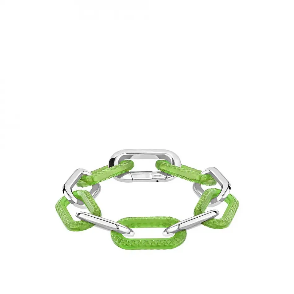 Empreinte Animale Bracelet 5 Crystals, Green Crystal, Silver