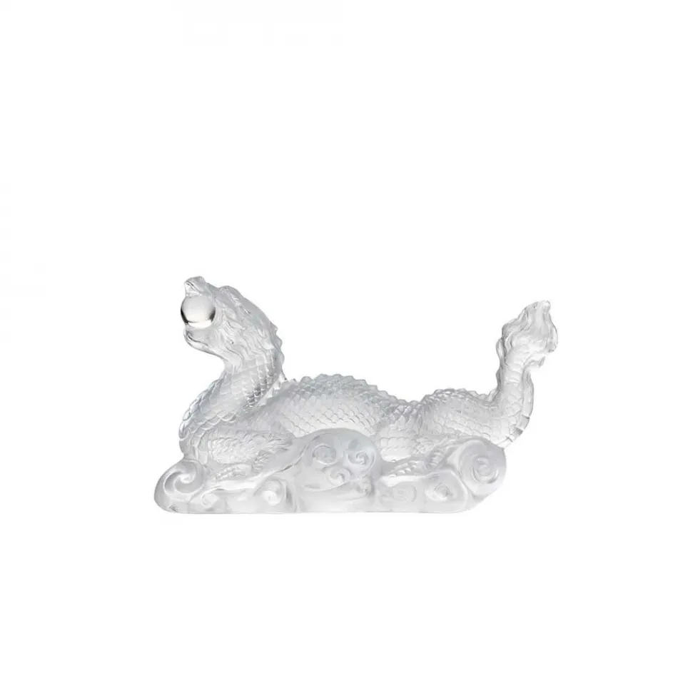 Tianlong Dragon Sculpture, Clear Crystal