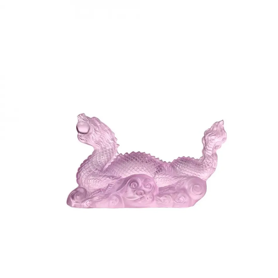 Tianlong Dragon Sculpture, Pink Crystal