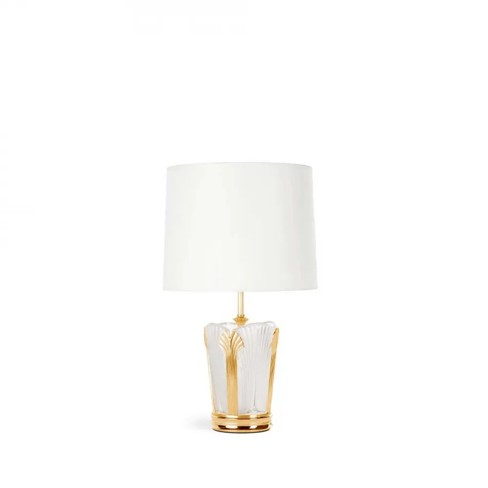 Ginkgo Small Lamp, Clear Crystal, Gilded Finish