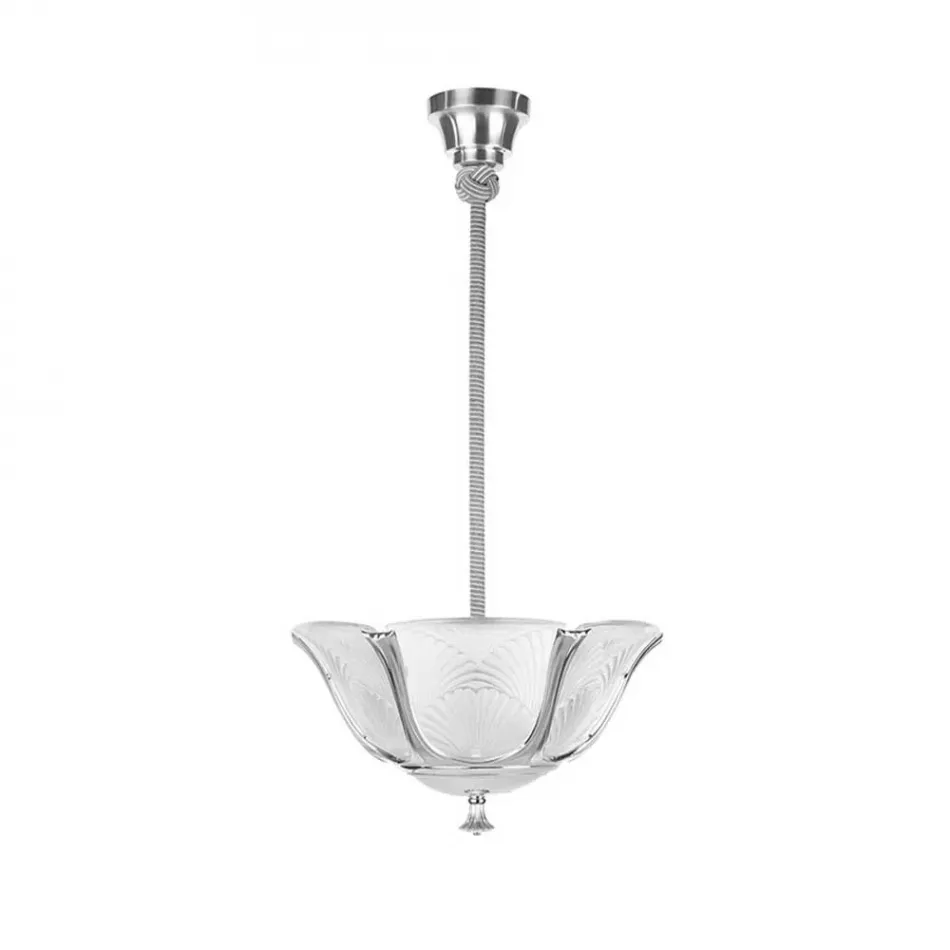 Ginkgo Ceiling Lamp, Clear Crystal, Nickel Finish