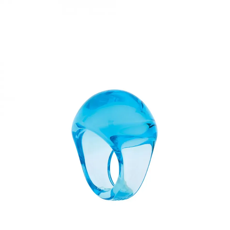 Cabochon Ring Light Blue Crystal