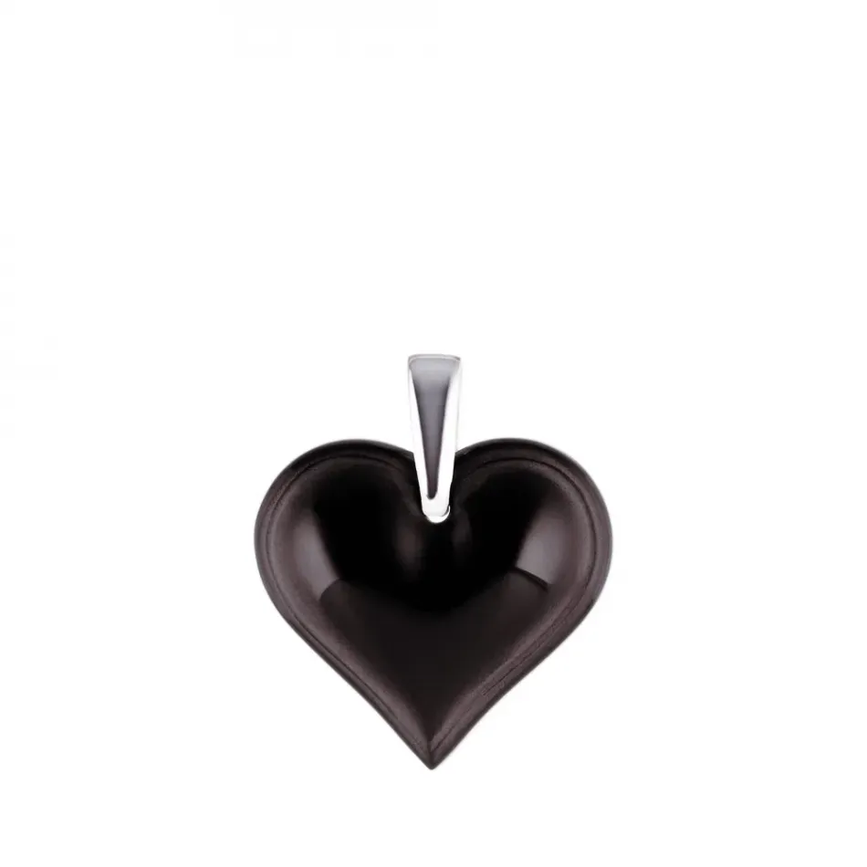 Amoureuse Beaucoup Pendant Black Crystal, Silver