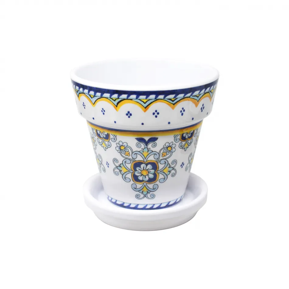 Sorrento Small Flower Pot 5.25" X 5" With Drainage Hole And Saucer