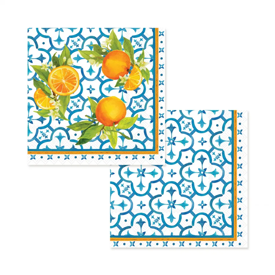 Valencia Patterned Paper Cocktail Napkin 5" X 5" (Pack Of 20)