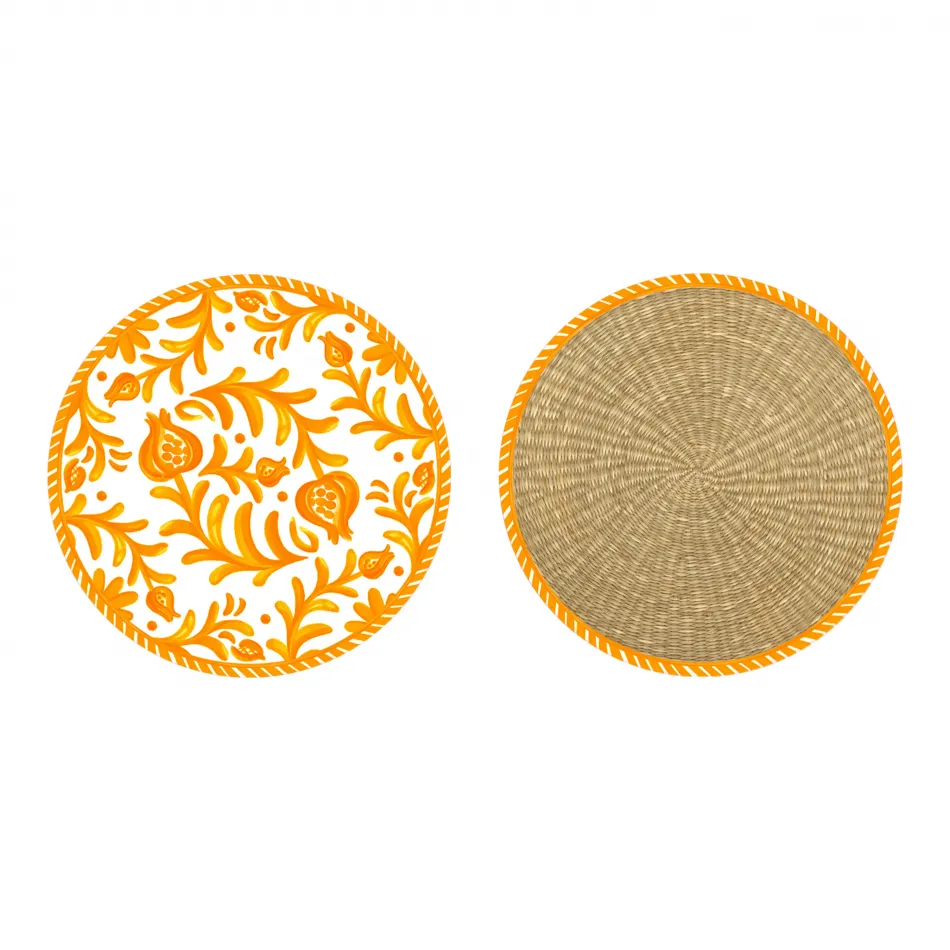 Sicily Orange Round Paper Charger Placemat 15" (Pack Of 20)