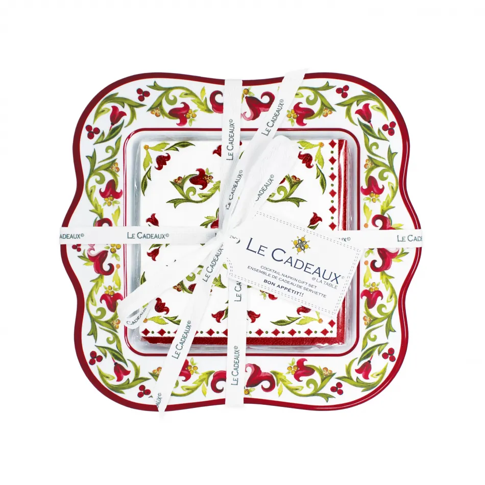 Vischio Gift Set - Melamine Napkin Holder With Set Of Cocktail Napkins (20)