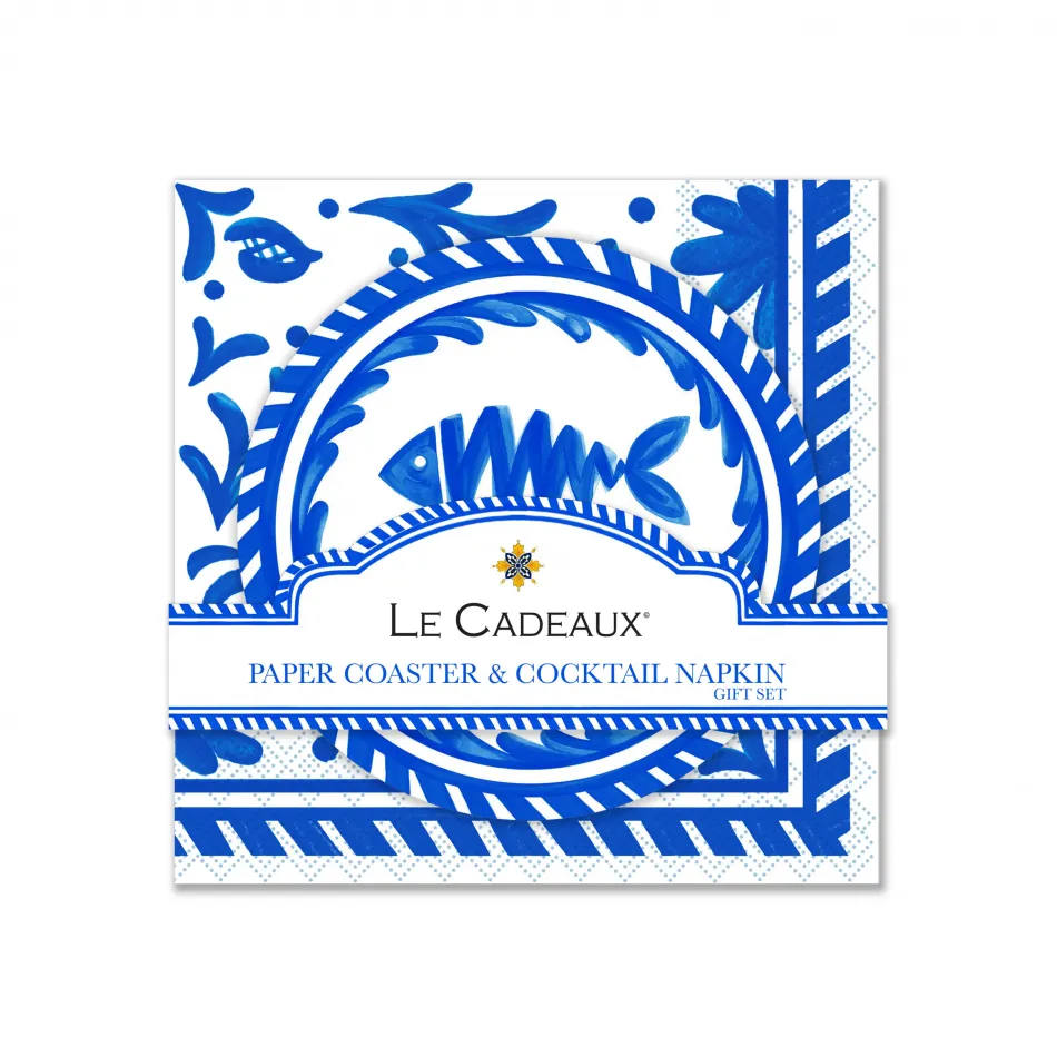 Mediterraneo Cocktail Napkins With Coasters Set