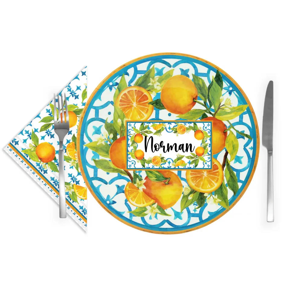 Valencia Table Accent Place Card With Dinner Napkins Gift Set