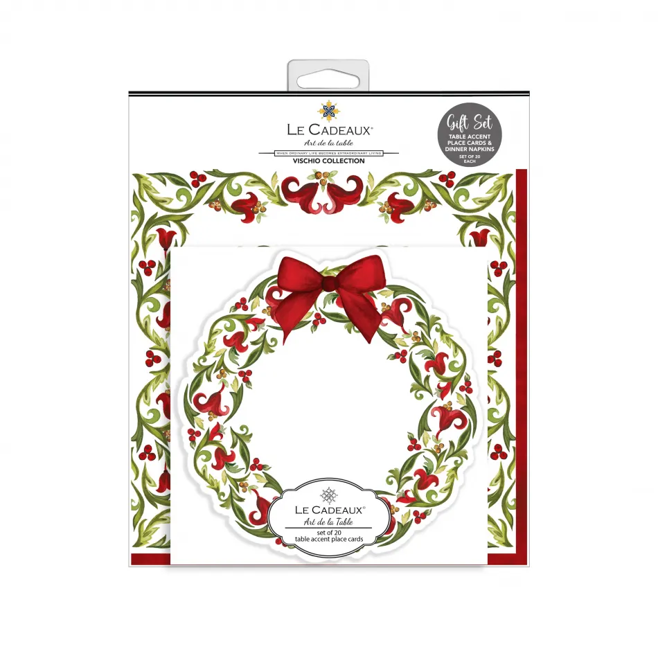 Vischio Place Cards With Paper Dinner Napkins 20Pk