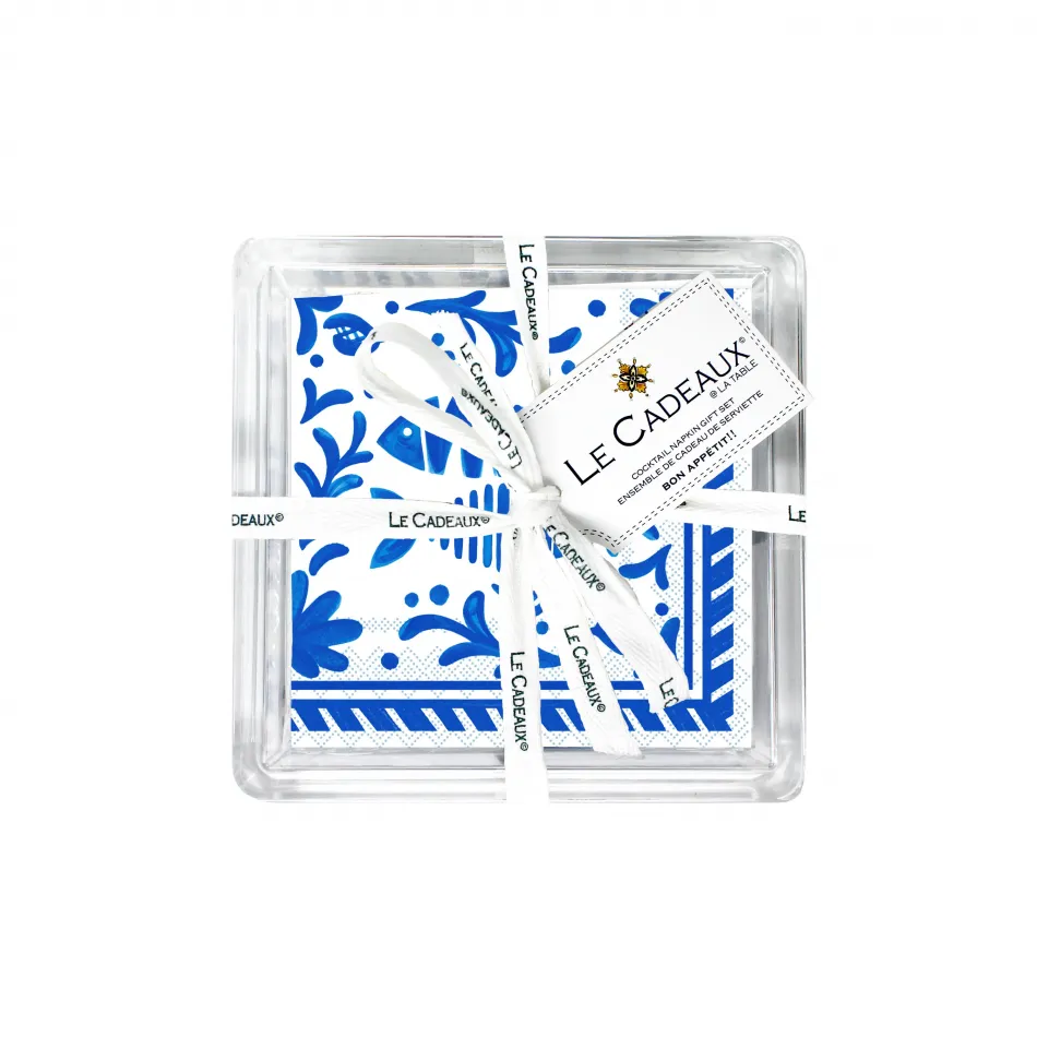 Mediterraneo Acrylic Holder With Cocktail Napkins