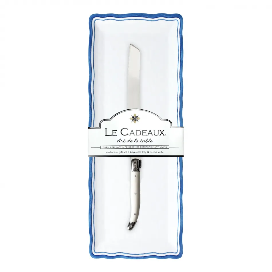 Maison Melamine Baguette Tray & Laguiole Bread Knife