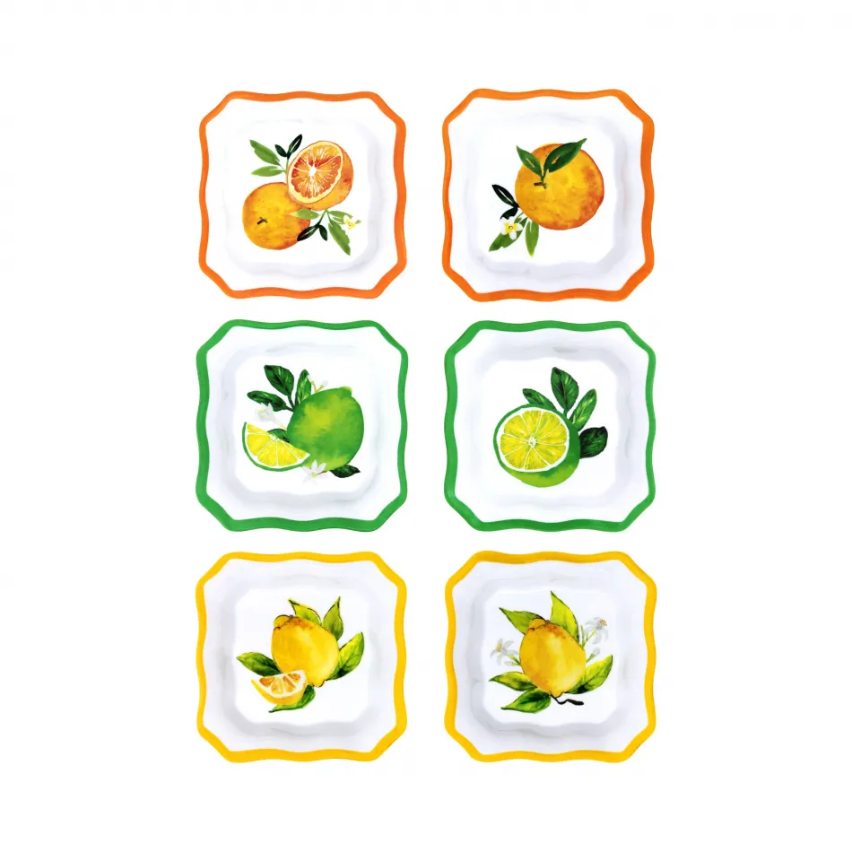 Mini Condiment Bowls Set Of 12 Assorted Fruits (2 Of Each Design)