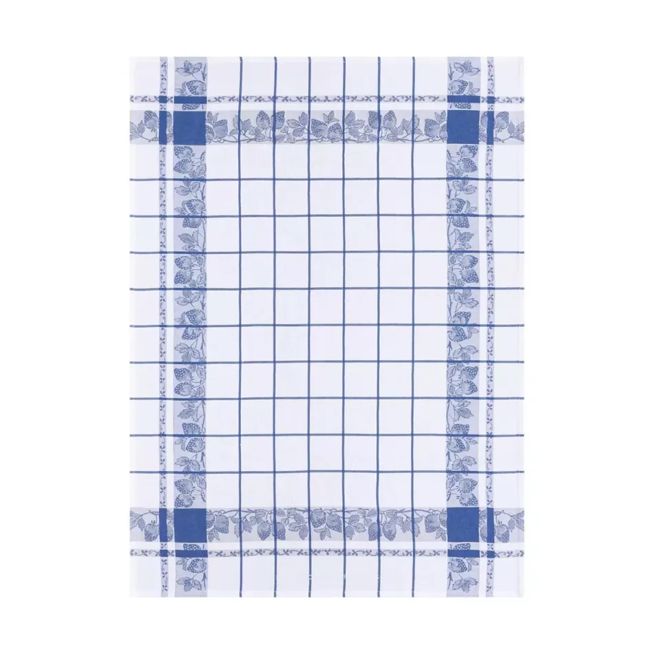 Fraises French Blue Tea Towel 24" x 31"